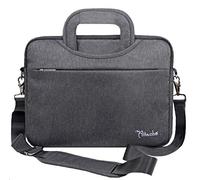 i-Tech Attache - Maletín para iPad Pro de 12,9 Pulgadas y MacBook de 13 Pulgadas y portátiles de 13 a 14 Pulgadas (Correa de Hombro Ajustable de 137 cm) Gris carbón 13"