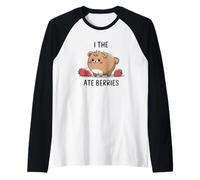 I The Ate Berries Adorable Oso Diseño Camiseta Manga Raglan