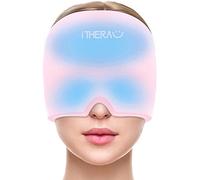 i THEARU Máscara de Refrigeración para Migraña, Máscara de Migraña, Gorro Contra Migree, Máscara para Dormir, Almohadillas de Refrigeración Migraine Relieve, Gorra de Gel para Ojos