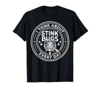 I Think About Stink Bugs Every Day Vintage Circular Emblema Camiseta