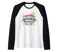 I Think My Trainer Is Trying To Kill Me Funny Gym Design Camiseta Manga Raglan