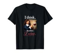 I Think Therefore I Wine Funny Filosofía Vino Humor Camiseta