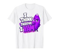 I Think Therefore I Yam Ube Juego de Palabras Purple Yam Dad Joke Camiseta gráfica económica, Hombre, Blanco, M