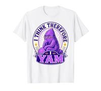I Think Therefore I Yam Ube Juego de Palabras Purple Yam Dad Joke Camiseta gráfica económica, Hombre, Blanco, M