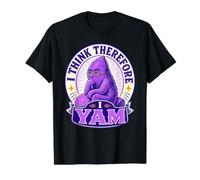 I Think Therefore I Yam Ube Juego de Palabras Purple Yam Dad Joke Camiseta gráfica económica, Hombre, Negro, L