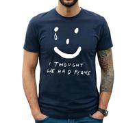 I Thought WE HAD Plans | Funny | Novedad | Joke | Camiseta para hombre, Camiseta azul marino con estampado blanco, XXL