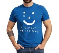 I Thought WE HAD Plans | Funny | Novedad | Joke | Camiseta para hombre, Camiseta azul real con estampado blanco, 4XL