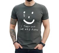 I Thought WE HAD Plans | Funny | Novedad | Joke | Camiseta para hombre, Camiseta gris con estampado blanco, M