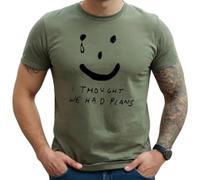I Thought WE HAD Plans | Funny | Novedad | Joke | Camiseta para hombre, Camiseta verde militar con estampado negro, 4XL