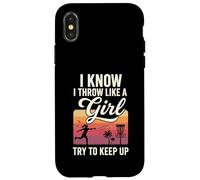 I Throw Like A Girl Disc Golf Try To Keep Up Carcasa para iPhone X/XS