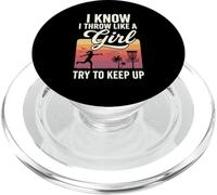 I Throw Like A Girl Disc Golf Try To Keep Up PopSockets PopGrip para MagSafe