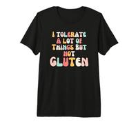 I Tolerate a Lot of Things but Not Gluten Groovy Celiac Camiseta Premium