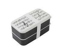 I-TOTAL® - Caja de almuerzo para comedor, bento con dos estantes con cubiertos, con válvula (MUSIC)