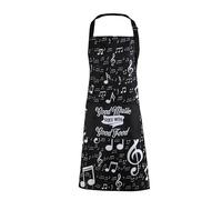I-TOTAL® - Delantal de cocina unisex de poliéster lavable (MUSIC)
