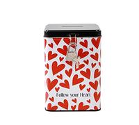 I-TOTAL® Hucha Divertida con candado y Llave, Hucha de Metal con Cierre (Follow Your Heart)