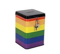 I-TOTAL® Hucha Divertida con candado y Llave, Hucha de Metal con Cierre (Love IS Love)