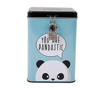 I-TOTAL® Hucha Divertida con candado y Llave, Hucha de Metal con Cierre (Panda)