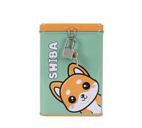 I-TOTAL® Hucha Divertida con candado y Llave, Hucha de Metal con Cierre (Shiba)