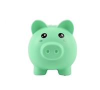 I-TOTAL® - Hucha Divertida Decorativa/Monedero de plástico Resistente (Green Piggy)