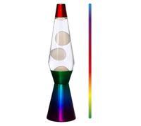 I-TOTAL - Lámpara de lava LED con calentador de cera, sin bombilla (BASE ARCOIRIS CAMBIA DE COLOR 36CM)