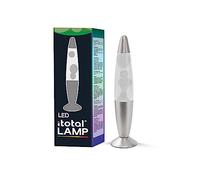 I-TOTAL - Lámpara de lava LED con calentador de cera, sin bombilla (CAMBIA DE COLOR BASE PLATEADA)