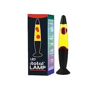 I-TOTAL - Lámpara de lava LED con calentador de cera, sin bombilla (CERA ROJA BASE NEGRA)