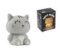 I-TOTAL - Luz nocturna LED de silicona suave - Lámpara recargable con 9 colores, perfecta para dormitorio y relax (GREY CAT)