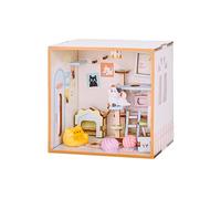 I-TOTAL ® - Mini House DIY Kit de Montaje 3D, Casa en Miniatura para Construir, Dream Rooms Pastel, Decoración para Escritorio y Librería, Idea de Regalo (Mini World) (Happy Pet Time)
