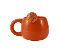 I-TOTAL® - Taza de Cerámica con Animales de Cerámica en el Borde, Taza para Té o Café (BASKETBALL)