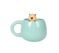 I-TOTAL® - Taza de cerámica con animal en el borde, taza para té o café Capybara, 450 ml