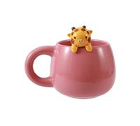 I-TOTAL® - Taza de Cerámica con Animales de Cerámica en el Borde, Taza para Té o Café (GIRAFFE)