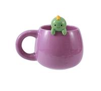 I-TOTAL® - Taza de Cerámica con Animales de Cerámica en el Borde, Taza para Té o Café (HELLO DINO)