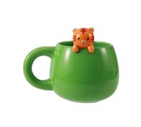 I-TOTAL® - Taza de Cerámica con Animales de Cerámica en el Borde, Taza para Té o Café (TIGER)