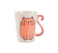 I-TOTAL® - Taza de cerámica con forma de gato, taza para té y café, 11,5 x 10 x 8,5 cm, de cerámica rosa