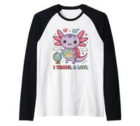 I Travel A Lotl, Funny Axolotl Travelling Camiseta Manga Raglan