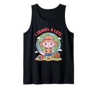 I Travel A Lotl, Funny Axolotl Travelling Camiseta sin Mangas