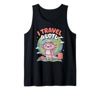 I Travel A Lotl, Funny Axolotl Travelling Camiseta sin Mangas