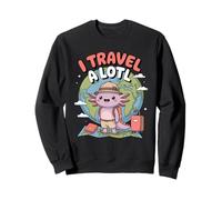 I Travel A Lotl, Funny Axolotl Travelling Sudadera
