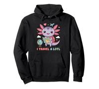 I Travel A Lotl, Funny Axolotl Travelling Sudadera con Capucha