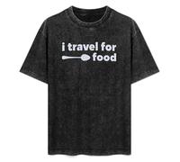 I Travel for Food Mark Wiens T-Shirt Mens Unisex Black Tees L