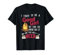 I Tried To Be A Good Girl But Then The Bonfire Was Lit Beer Camiseta