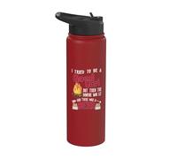 I Tried To Be A Good Girl But Then The Bonfire Was Lit Beer Stainless Steel Insulated Water Bottle