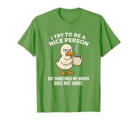 i Try to be a Nice Person but Sometimes my Mouth Funny Duck Camiseta