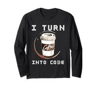 I Turn Coffee Into Code - Funny Software Engineer Programmer Manga Larga