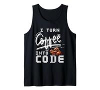 I Turn Coffee Into Code - Funny Software Engineer Tee Camiseta sin Mangas