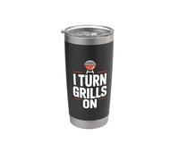 I Turn Grills On Vaso térmico de acero inoxidable de doble pared