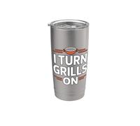 I Turn Grills On Vaso térmico de acero inoxidable de doble pared