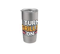 I Turn Grills On Vaso térmico de acero inoxidable de doble pared