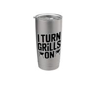 I Turn Grills On Vaso térmico de acero inoxidable de doble pared