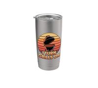 I Turn Grills On Vaso térmico de acero inoxidable de doble pared